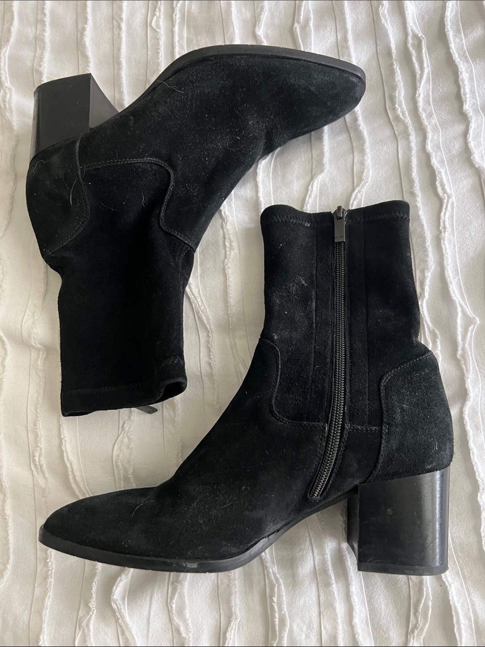 Aquatalia Suede Ankle Boots with Block Heel